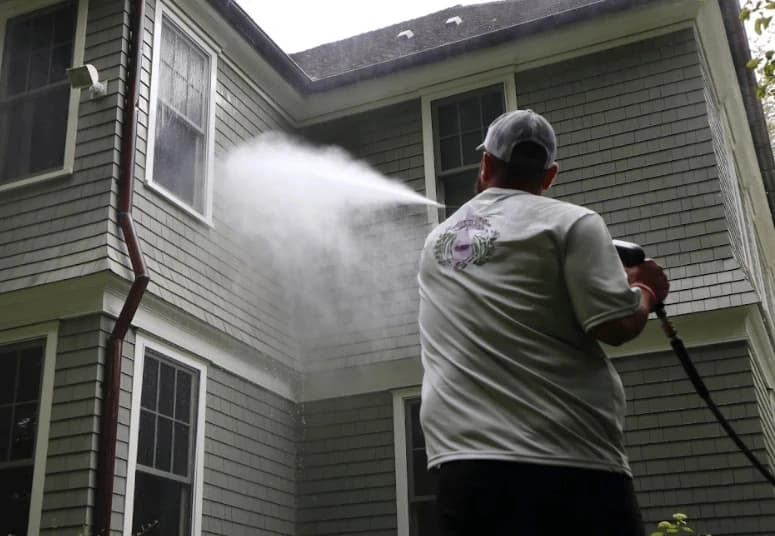 Commercial pressure washing service by Wadsworth Power Washing at Wadsworth business