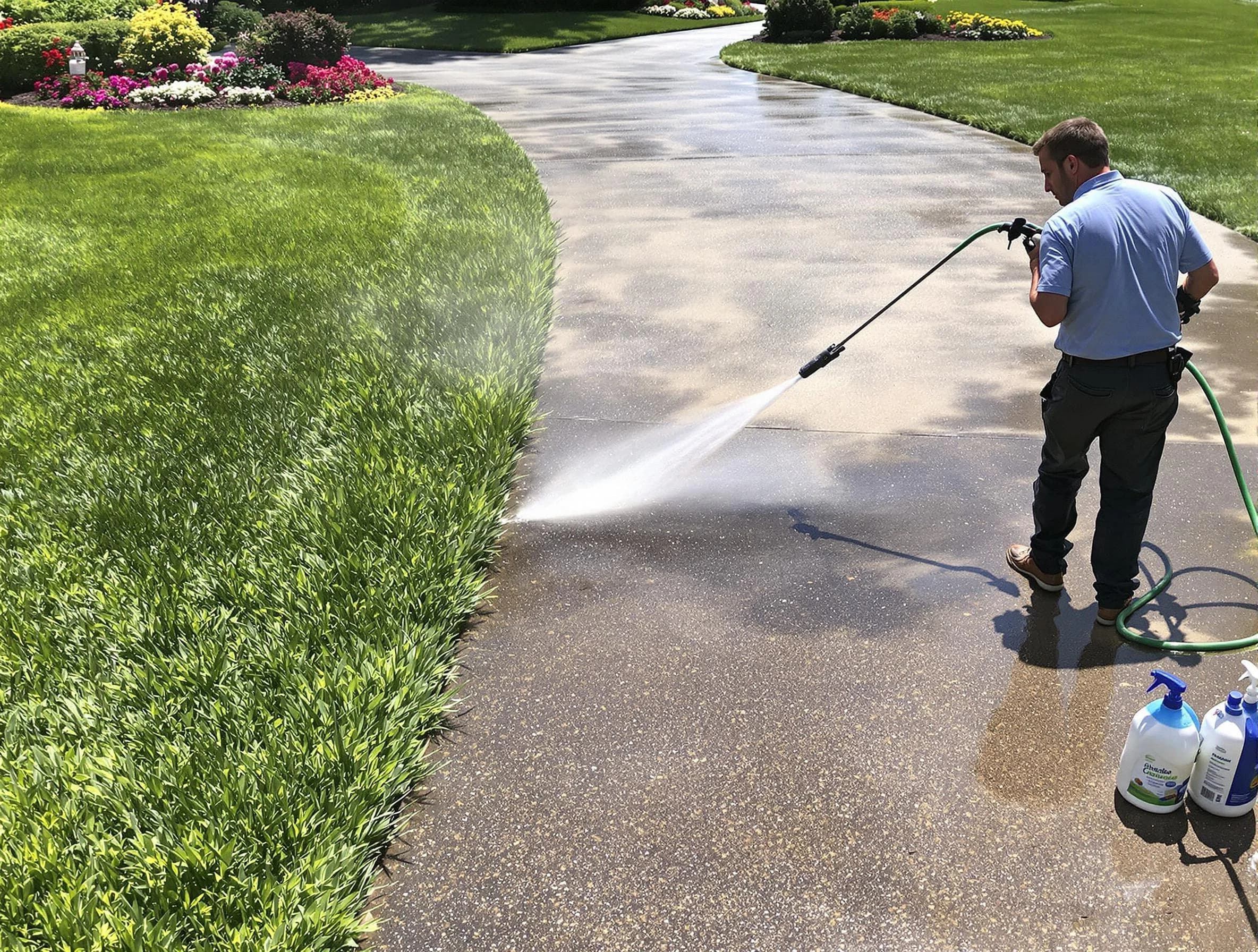 Before and after pressure washing by Wadsworth Power Washing in Wadsworth